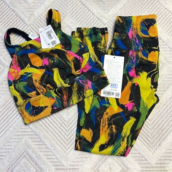 LULULEMON - Wunder Train Longline Bra and Wunder Train Highrise Leging - SET - Picture 1 of 7